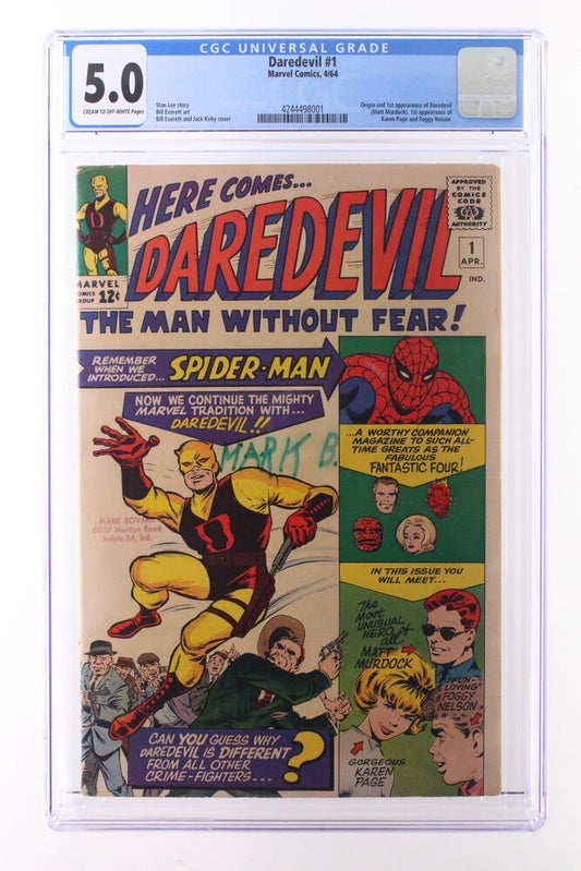 Daredevil #1 - Marvel 1964 CGC 5.0 Origin and 1st Appearance of Daredevil
